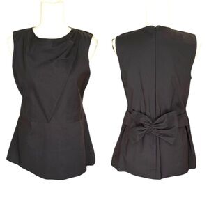 LN Tyler Boe Black Bow Detail Sleeveless Peplum Top - S